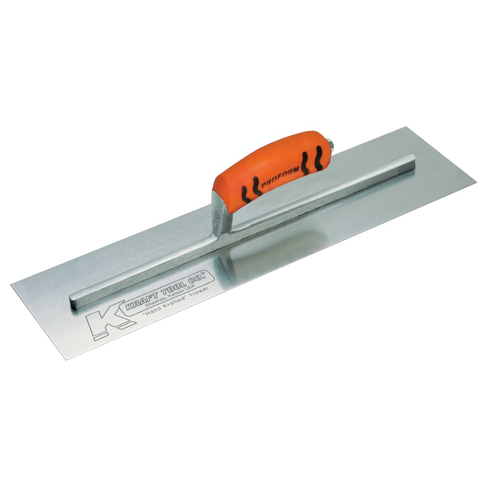 Browse Specs and more for the 16″ x 4″ Carbon Steel Cement Trowel with ProForm® Handle - KC Bobcat